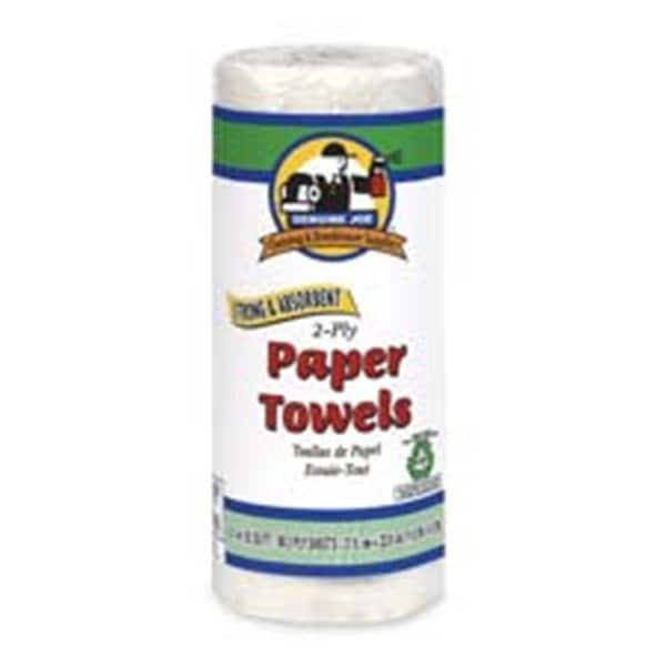 Genuine Joe Roll Towels- 2-Ply- 80 Sheets-Roll- 11in.x9in.- 30RL-CT- White GE463343 - main